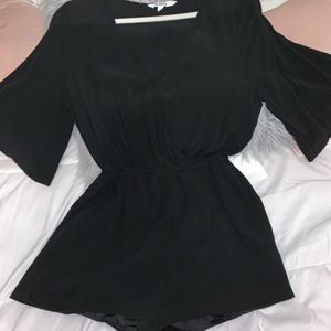 BB Dakota Black Crop Sleeve Romper